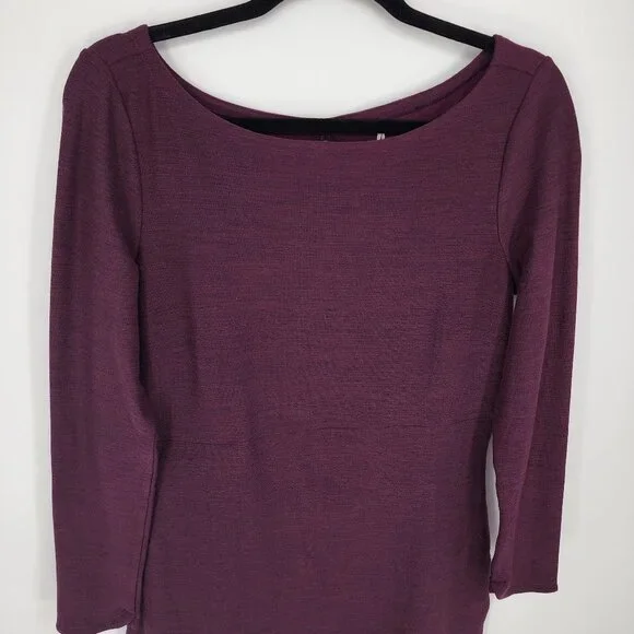 3/$25 70 Toad & Co Intermosso Dress M Long Sleeve Pockets Boat Neck Burgundy Red - Picture 6 of 12